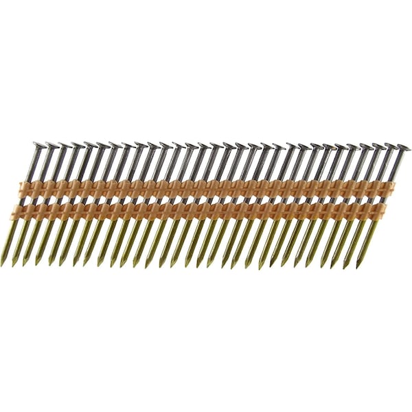 Collated Framing Nail, 8.5 in L, Hot Dipped Galvanized, Round Head, 22 Degrees, 500 PK